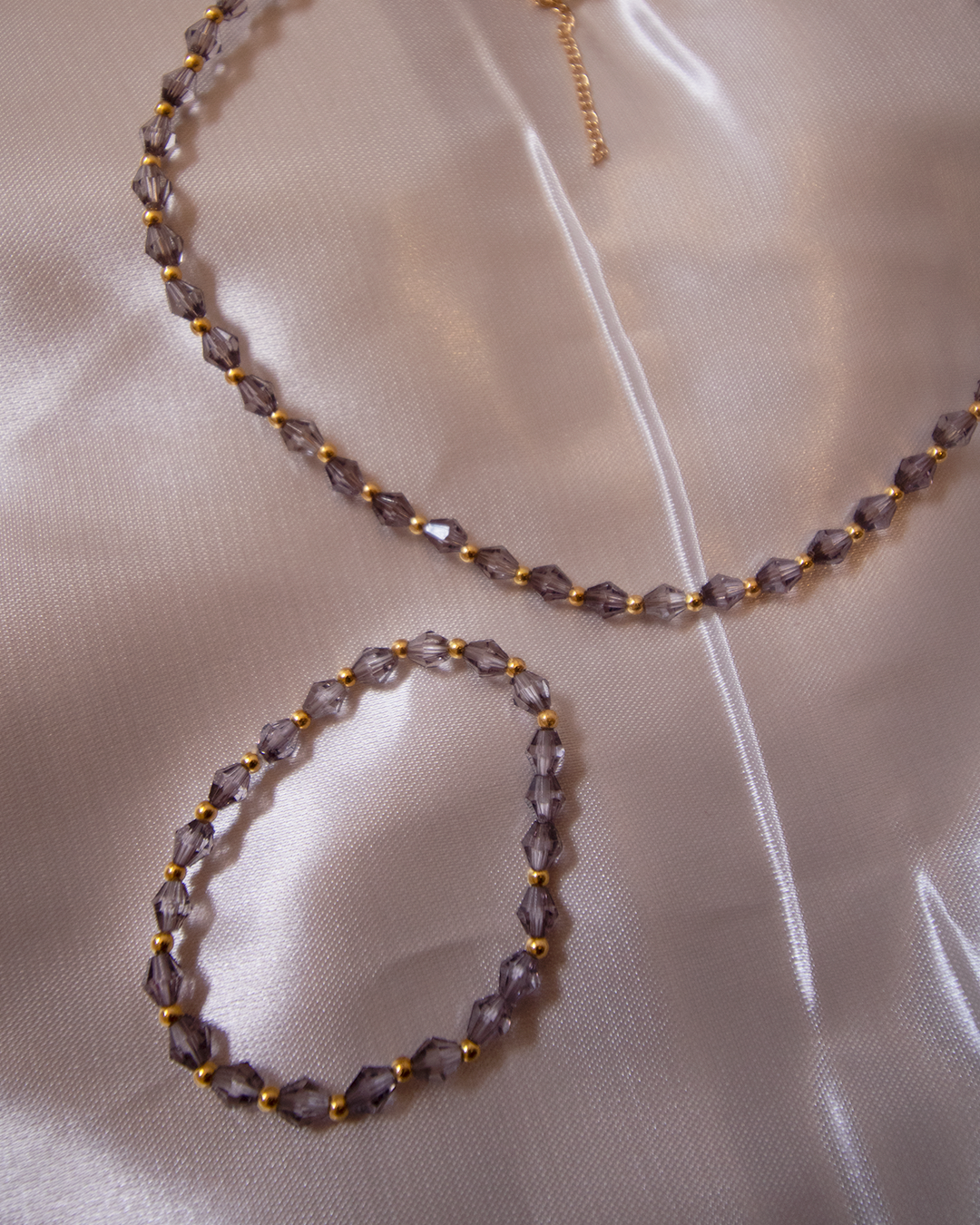 Conjunto Brilho de Ametista e Ouro